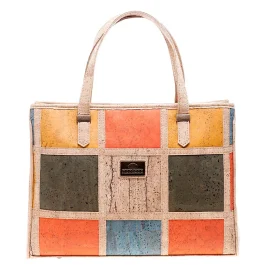 Patchwork Schultertasche Kork
