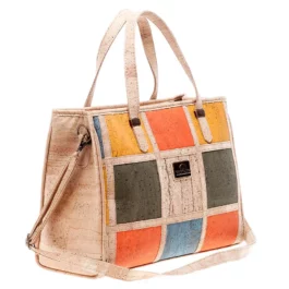 Patchwork Schultertasche Kork
