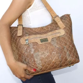 Schultertasche / Shopper Kork „mapa camel“