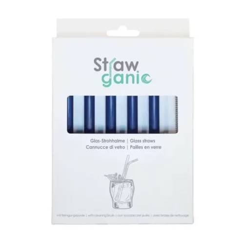 Strohhalme Glas blau – Bild 2