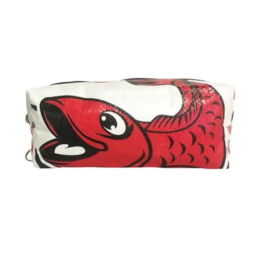 Upcycling Schreibzeug-Etui - Fisch Rot