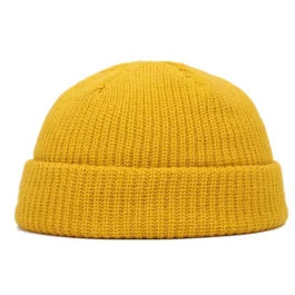 Unisex Beanie Folded Ribbed