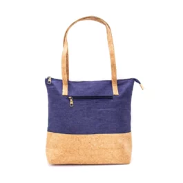 Einfache Schultertasche / Shopper Kork Denim