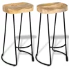 Barhocker Mango Massivholz, 2 Stk.