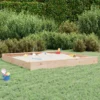 Sandkasten quadratisch mit Sitzen Kiefer – Bild 4