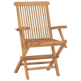 Klappbare Gartenstühle mit Armlehnen Massivholz, 2 Stk.