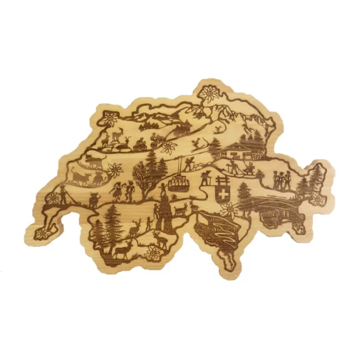 Holzbrett Swiss Map