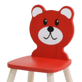 Spielba Kinder Holzstuhl Bär Rot