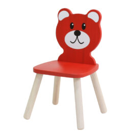 Spielba Kinder Holzstuhl Bär Rot