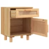 Nachttisch Massivholz Kiefer und Rattan – Bild 3