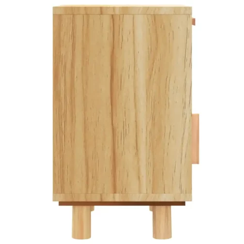 Nachttisch Massivholz Kiefer und Rattan - Image 4