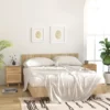 Nachttisch Massivholz Kiefer und Rattan – Bild 6