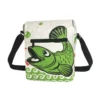 Upcycling Umhängetasche - Fisch Grün
