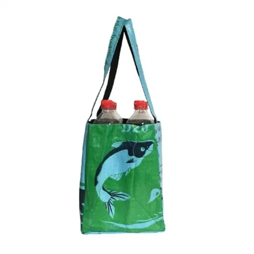 Upcycling Flaschenträger Fisch Blau / Grün - Image 4