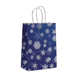 Geschenktüten Schneeflocken Kraftpapier, 6 Stk.