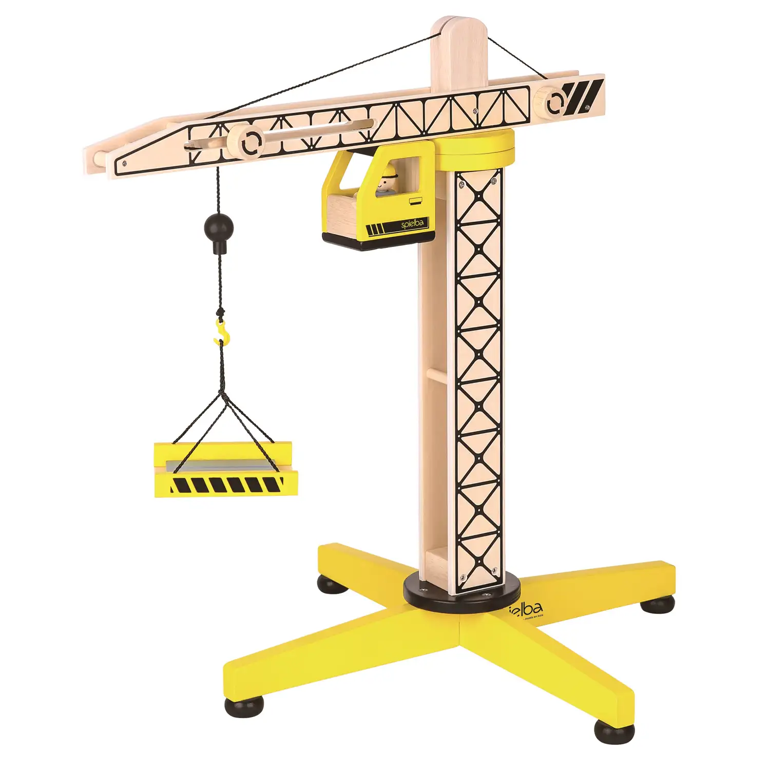 Spielba Kran aus 100% FSC Holz mit Figur