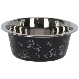Edelstahl Futternapf für Hunde, Schwarz