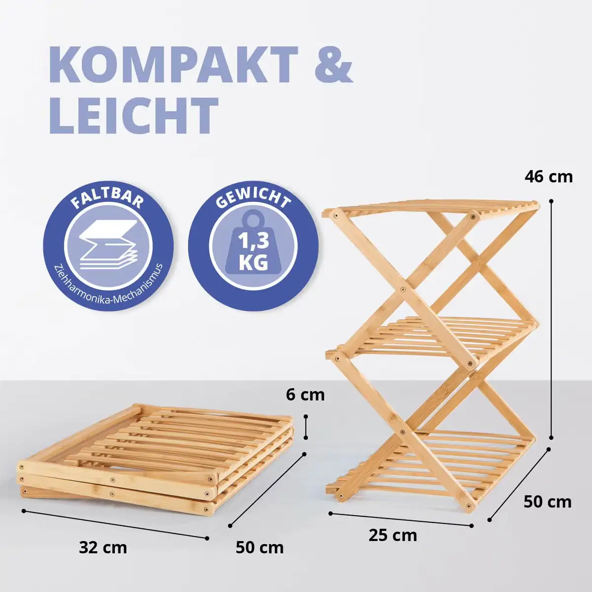 Klappbares Bambus Regal – Bild 2