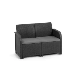 Rosalie Set, 1 Tisch, 2 Sessel + 1 Sofa, Graphite